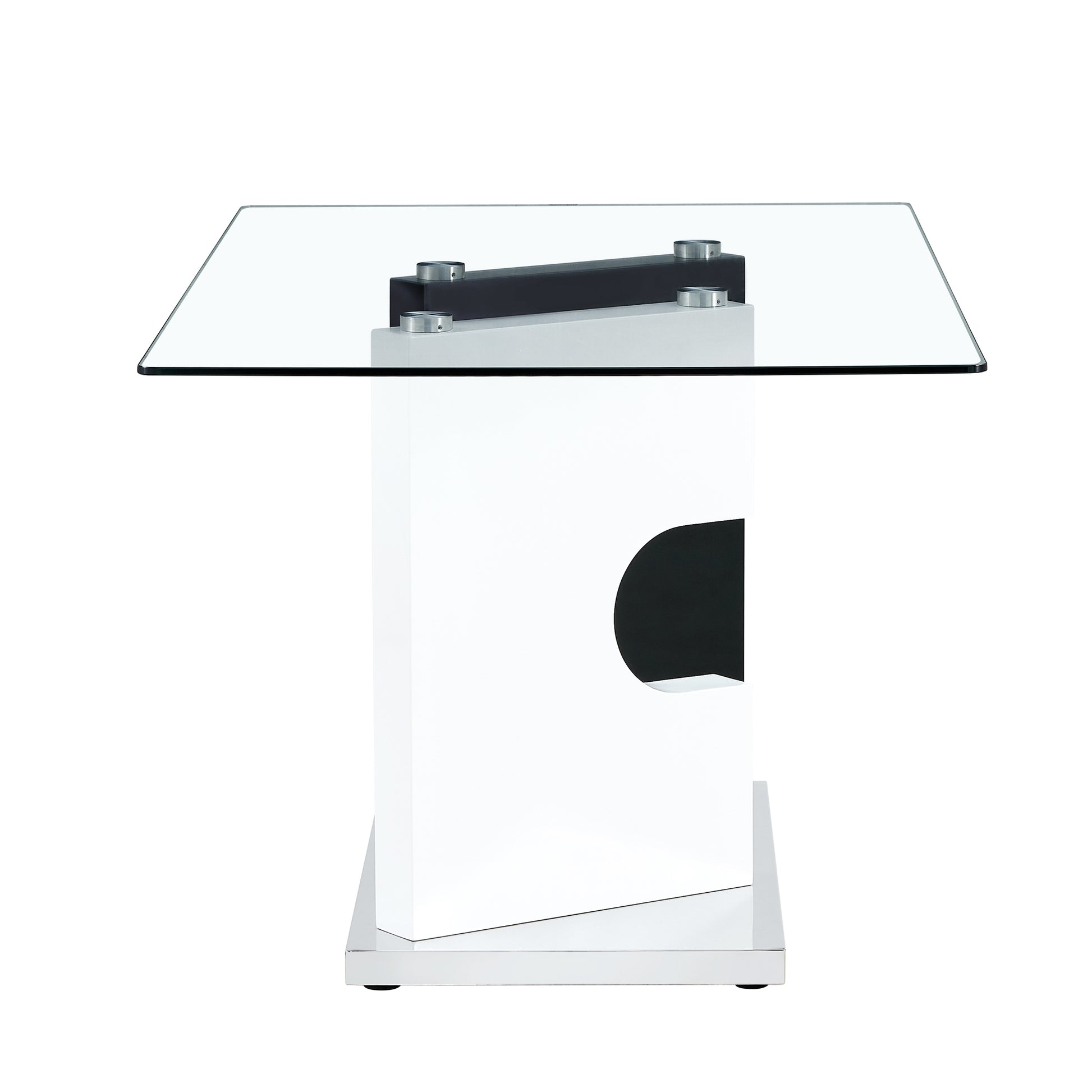 Large Modern Minimalist Rectangular Glass Dining Table transparent-glass