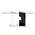 Large Modern Minimalist Rectangular Glass Dining Table transparent-glass