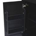 Kitchen Cart with Rubber wood Drop Leaf Countertop black-mdf