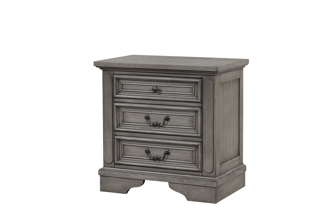 Grace Traditional Style 3 Drawer Nightstand Made