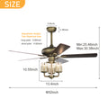 Video 52inch Bronze Metal 3 Lights Ceiling Fan