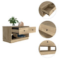 Willamette Rectangle 2 Shelf 2 Drawer Storage Bench light oak-particle board