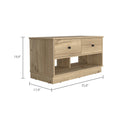 Willamette Rectangle 2 Shelf 2 Drawer Storage Bench light oak-particle board