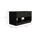 Willamette Rectangle 2 Shelf 2 Drawer Storage Bench black-particle board