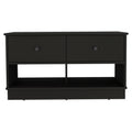 Willamette Rectangle 2 Shelf 2 Drawer Storage Bench black-particle board