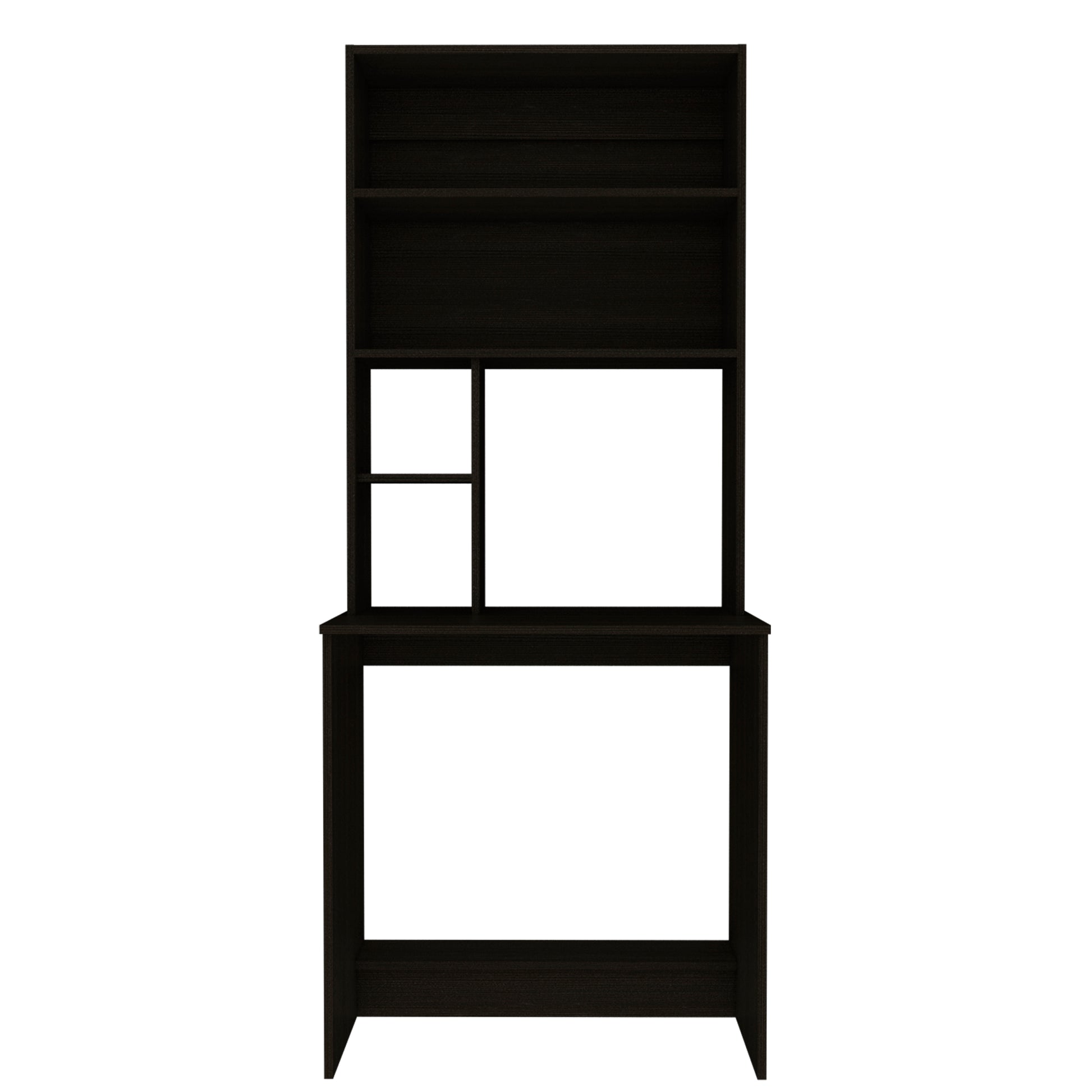 Halaby 4 Shelf Computer Desk with Hutch Black