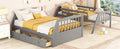 Twin Over Full Bunk Bed With Drawers Ladder And -