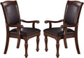 Royal Majestic Formal Set of 2 Arm Chairs Brown Color brown-brown-dining room-luxury-traditional-arm