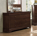 Brown Cherry Finish Louis Phillipe Style Bedroom brown mix-5 drawers &