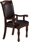 Royal Majestic Formal Set of 2 Arm Chairs Brown Color brown-brown-dining room-luxury-traditional-arm