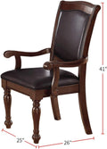 Royal Majestic Formal Set of 2 Arm Chairs Brown Color brown-brown-dining room-luxury-traditional-arm