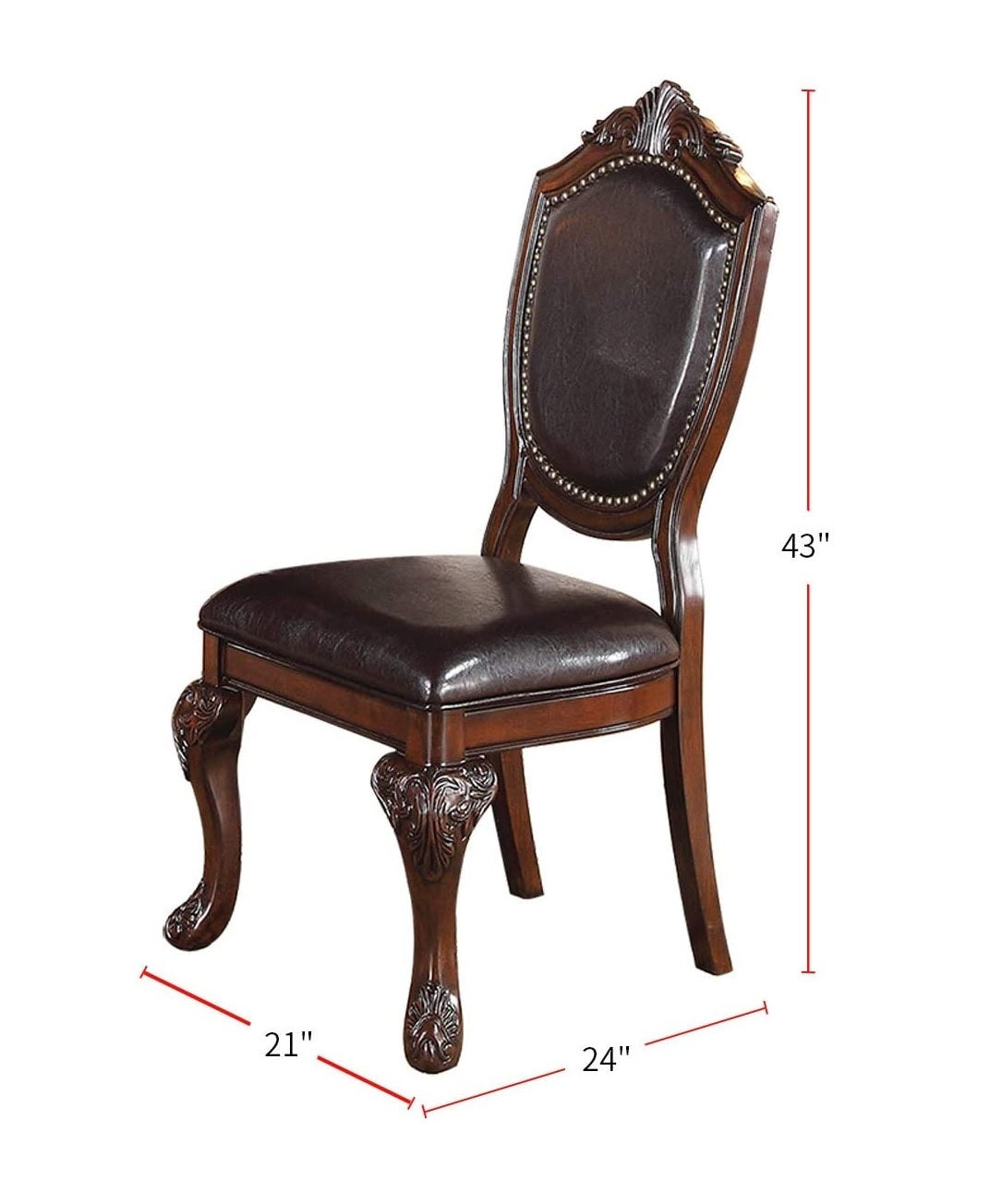 Royal Majestic Formal Set of 2 Side Chairs Brown Color brown-brown-dining room-luxury-traditional-dining