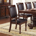 Royal Majestic Formal Set of 2 Arm Chairs Brown Color brown-brown-dining room-luxury-traditional-arm