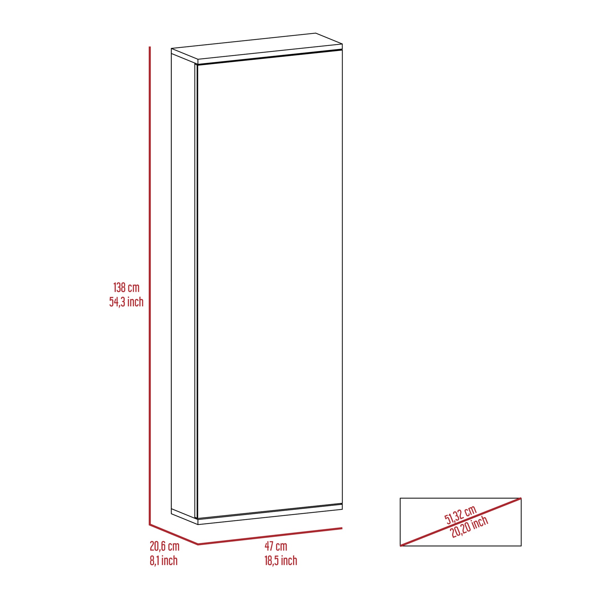 Montauk 5 Shelf Wall Mounted Shoe Cabinet with Mirror light gray-particle board