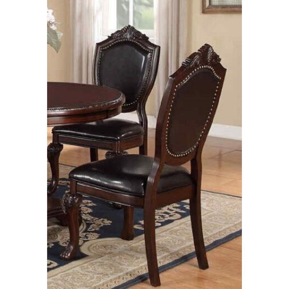 Royal Majestic Formal Set of 2 Side Chairs Brown Color brown-brown-dining room-luxury-traditional-dining