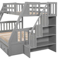 Twin Over Full Bunk Bed With Drawers Ladder And -