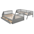 Twin Over Full Bunk Bed With Drawers Ladder And -