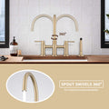 Double Handle Bridge Kitchen Faucet with Side Spray brushed gold-stainless steel