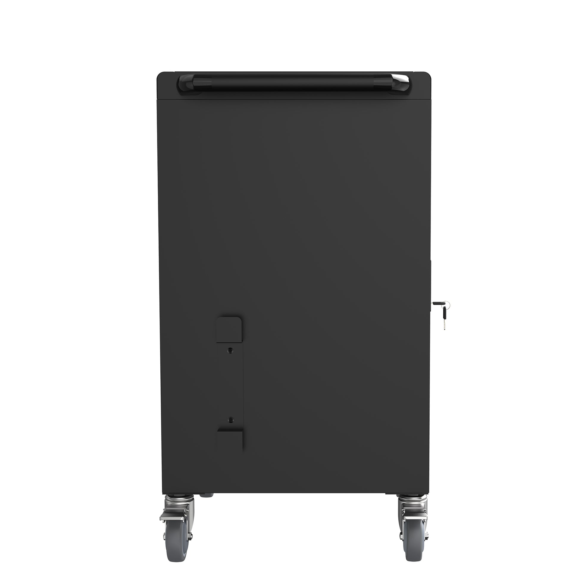 Mobile Charging Cart and Cabinet for Tablets Laptops matt black-steel