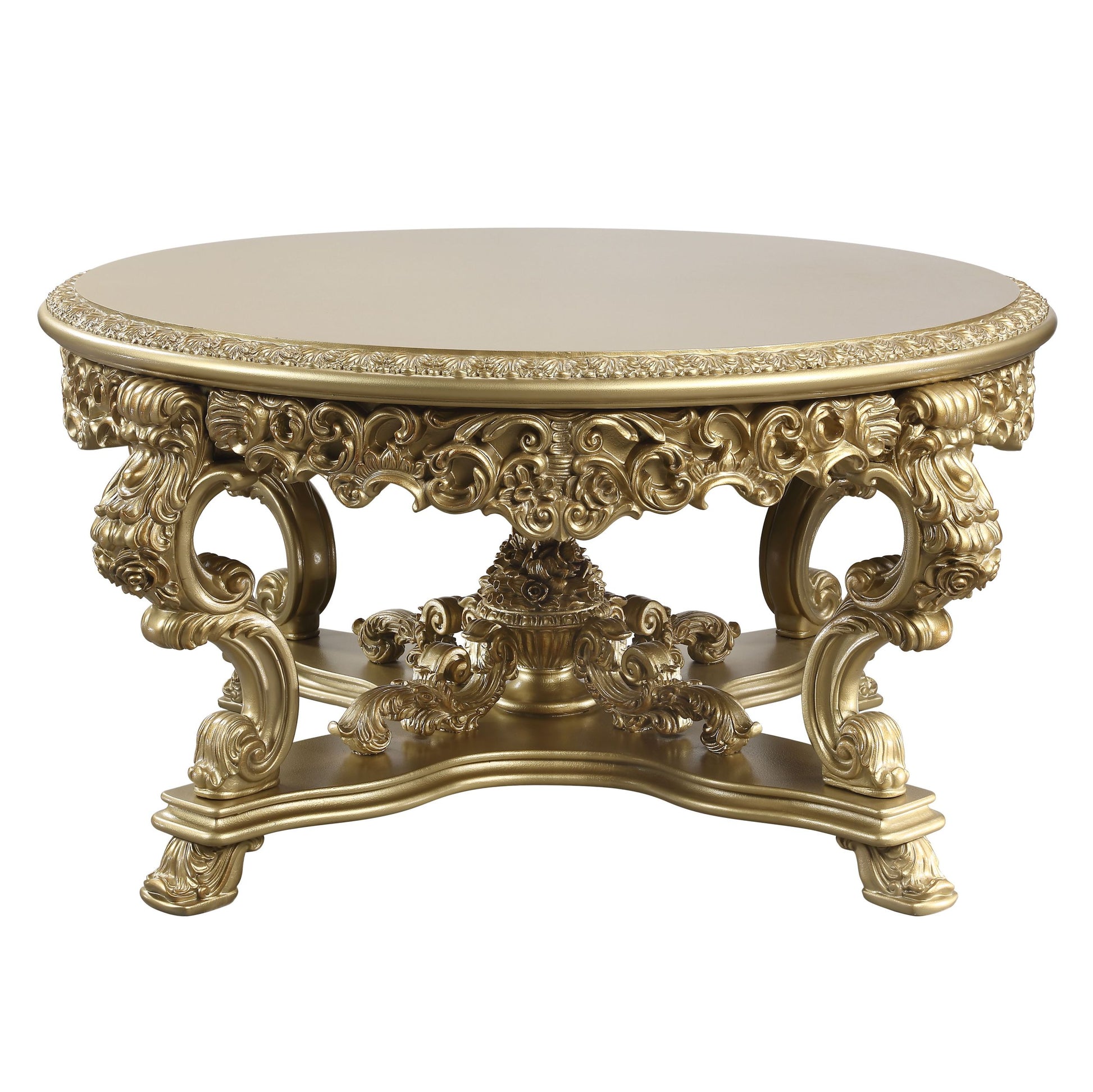 ACME Bernadette DINING TABLE Gold Finish DN01469 gold-mdf