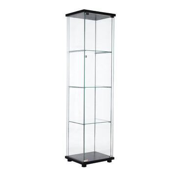 One Door Glass Cabinet Glass Display Cabinet with 4 black-glass