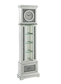 ACME Noralie GRANDFATHER CLOCK W LED Mirrored & Faux silver-glass