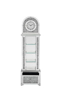 ACME Noralie GRANDFATHER CLOCK W LED Mirrored & Faux silver-glass