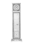 ACME Noralie GRANDFATHER CLOCK W LED Mirrored & Faux silver-glass