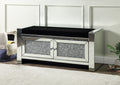 ACME Noralie BENCH W STORAGE Mirrored & Faux Diamonds silver-glass