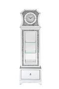 ACME Noralie GRANDFATHER CLOCK W LED Mirrored & Faux silver-glass