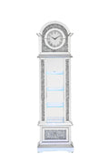 ACME Noralie GRANDFATHER CLOCK W LED Mirrored & Faux silver-glass