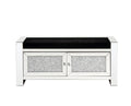 ACME Noralie BENCH W STORAGE Mirrored & Faux Diamonds silver-glass