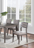 Beautiful Unique Set of 2 Side Chairs Dark Brown brown mix-gray-dining