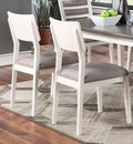 Beautiful Unique Set of 2 Side Chairs White And Grey white+gray-white-dining