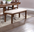 Dining Table 1x Bench and 4x Side Chairs Natural Brown brown-wood-dining room-bench