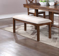 Dining Table 1x Bench and 4x Side Chairs Natural Brown brown-wood-dining room-bench