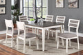 Beautiful Unique Set of 2 Side Chairs White And Grey white+gray-white-dining