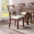 Dining Table 1x Bench and 4x Side Chairs Natural Brown brown-wood-dining room-bench