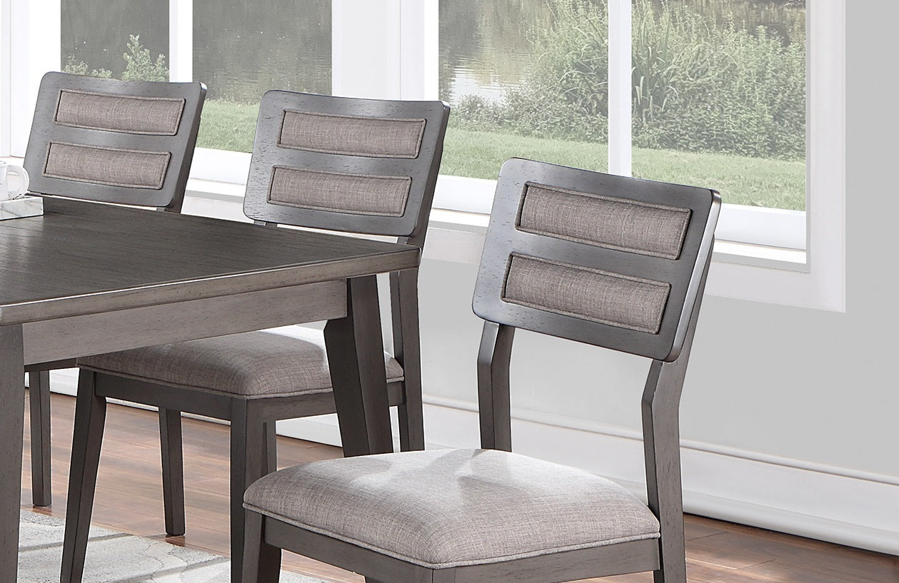 Beautiful Unique Set of 2 Side Chairs Dark Brown brown mix-gray-dining