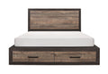 Contemporary Style Footboard Storage Queen Bed 1pc box spring not