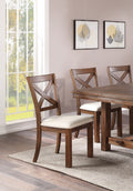 Dining Table 1x Bench and 4x Side Chairs Natural Brown brown-wood-dining room-bench