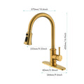 Single Handle High Arc Brushed Nickel Pull Out Kitchen gold-stainless steel