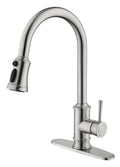 Single Handle High Arc Brushed Nickel Pull Out Kitchen brushed nickel-stainless steel