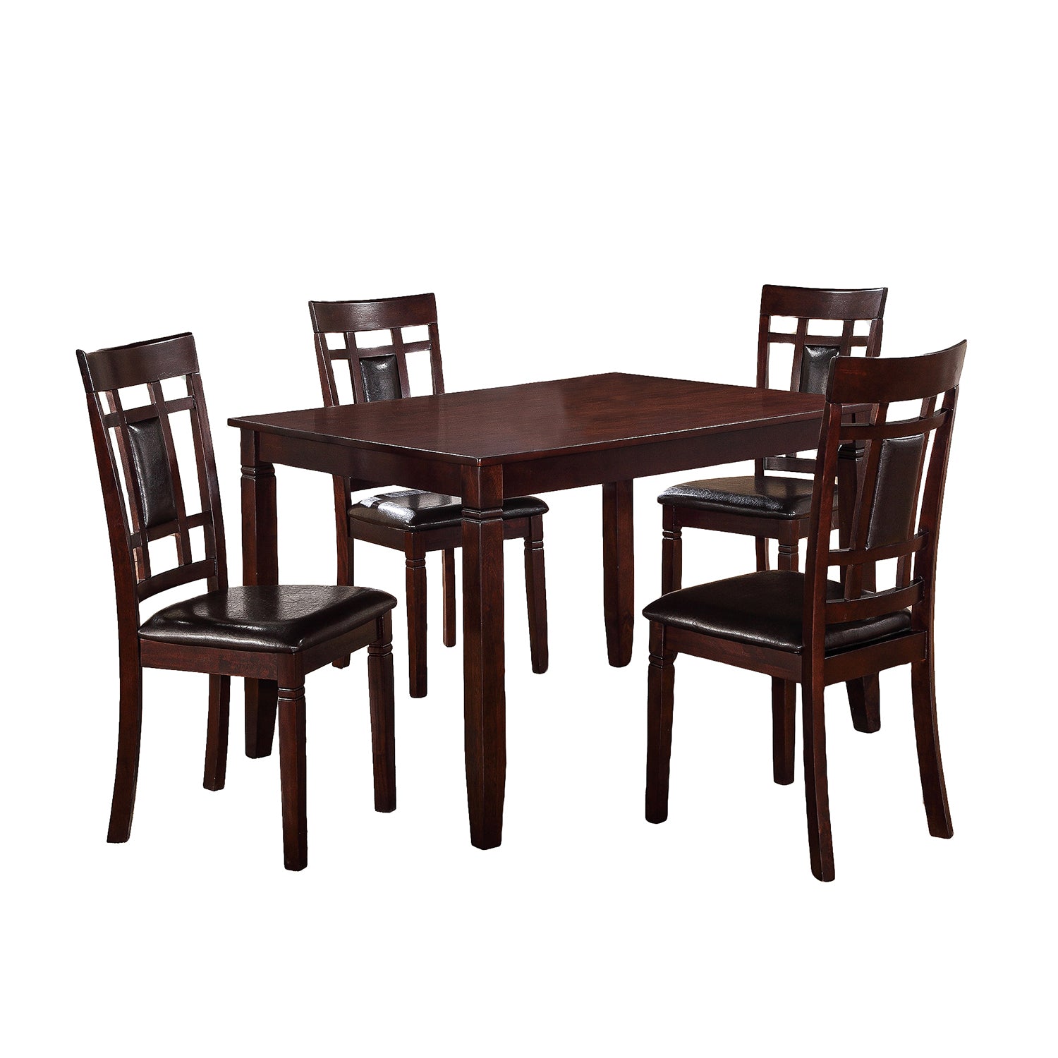 5 Piece Dark Brown Dining Room Set