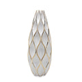 Elegant White Ceramic Vase with Gold Accents Timeless white-ceramic