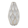 Elegant White Ceramic Vase with Gold Accents Timeless white-ceramic