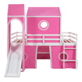 Full Size Bunk Bed With Slide Pink Tent And Tower