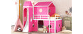 Full Size Bunk Bed With Slide Pink Tent And Tower