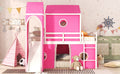 Full Size Bunk Bed With Slide Pink Tent And Tower