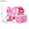 Full Size Bunk Bed With Slide Pink Tent And Tower